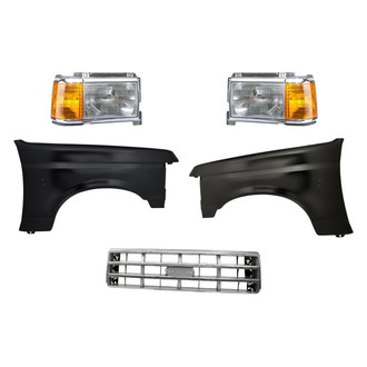 Replacement - 5-Piece Kit (Driver and Passenger Side Headlights, Grille, Driver and Passenger Side Fenders) (Standard Line)