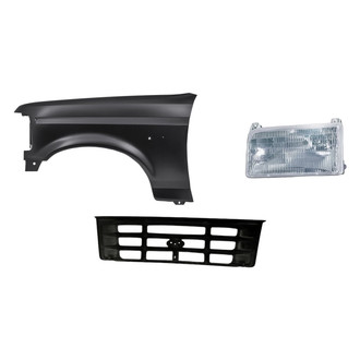 Replacement - 3-Piece Kit (Driver Side Headlight, Grille, Front Driver Side Fender) (Standard Line)