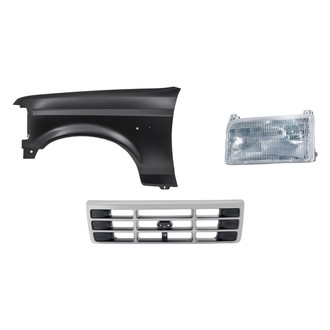 Replacement - 3-Piece Kit (Driver Side Headlight, Grille, Front Driver Side Fender) (Standard Line)