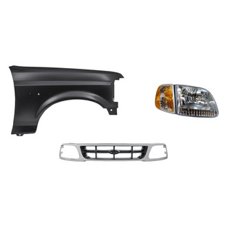 Replacement - 3-Piece Kit (Passenger Side Headlight, Grille, Front Passenger Side Fender) (Standard Line)