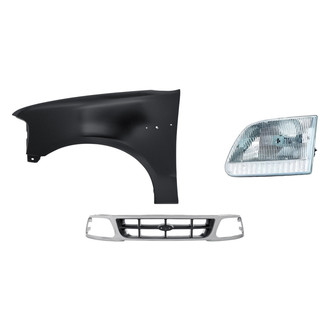 Replacement - 3-Piece Kit (Driver Side Headlight, Grille, Front Driver Side Fender) (Standard Line)