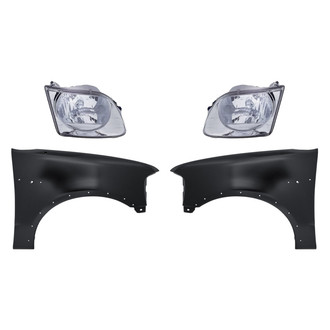 Replacement - 4-Piece Kit (Driver and Passenger Side Headlights, Driver and Passenger Side Fenders) (Standard Line)