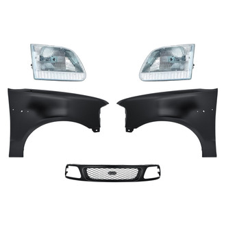 Replacement - 5-Piece Kit (Driver and Passenger Side Headlights, Grille, Driver and Passenger Side Fenders) (Standard Line)