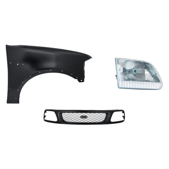 Replacement - 3-Piece Kit (Passenger Side Headlight, Grille, Front Passenger Side Fender) (Standard Line)