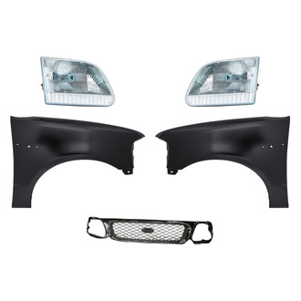 Replacement - 5-Piece Kit (Driver and Passenger Side Headlights, Grille, Driver and Passenger Side Fenders)