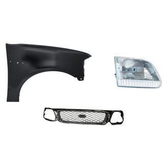 Replacement - 3-Piece Kit (Passenger Side Headlight, Grille, Front Passenger Side Fender)