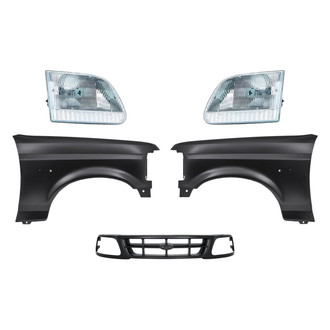 Replacement - 5-Piece Kit (Driver and Passenger Side Headlights, Grille, Driver and Passenger Side Fenders) (Standard Line)