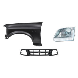 Replacement - 3-Piece Kit (Driver Side Headlight, Grille, Front Driver Side Fender) (Standard Line)
