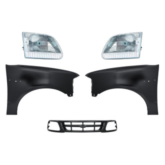 Replacement - 5-Piece Kit (Driver and Passenger Side Headlights, Grille, Driver and Passenger Side Fenders) (Standard Line)