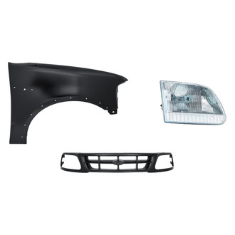 Replacement - 3-Piece Kit (Passenger Side Headlight, Grille, Front Passenger Side Fender) (Standard Line)