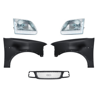 Replacement - 5-Piece Kit (Driver and Passenger Side Headlights, Grille, Driver and Passenger Side Fenders) (Standard Line)
