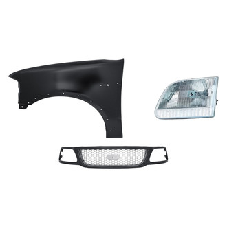 Replacement - 3-Piece Kit (Driver Side Headlight, Grille, Front Driver Side Fender) (Standard Line)