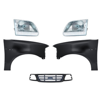 Replacement - 5-Piece Kit (Driver and Passenger Side Headlights, Grille, Driver and Passenger Side Fenders) (Standard Line)