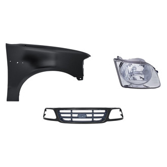 Replacement - 3-Piece Kit (Passenger Side Headlight, Grille, Front Passenger Side Fender) (Standard Line)