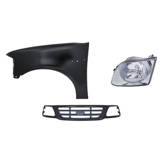 Replacement - 3-Piece Kit (Driver Side Headlight, Grille, Front Driver Side Fender) (Standard Line)