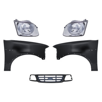 Replacement - 5-Piece Kit (Driver and Passenger Side Headlights, Grille, Driver and Passenger Side Fenders) (Standard Line)