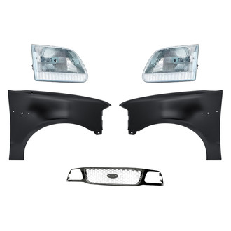Replacement - 5-Piece Kit (Driver and Passenger Side Headlights, Grille, Driver and Passenger Side Fenders) (Standard Line)