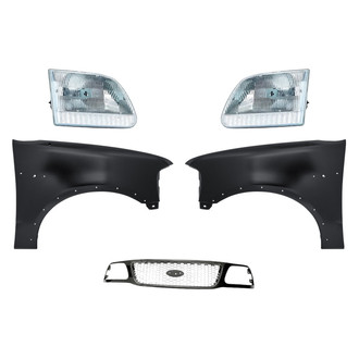 Replacement - 5-Piece Kit (Driver and Passenger Side Headlights, Grille, Driver and Passenger Side Fenders) (Standard Line)