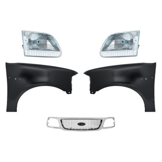 Replacement - 5-Piece Kit (Driver and Passenger Side Headlights, Grille, Driver and Passenger Side Fenders) (Standard Line)