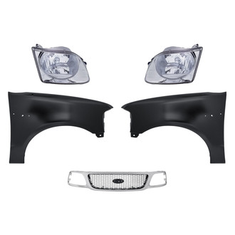 Replacement - 5-Piece Kit (Driver and Passenger Side Headlights, Grille, Driver and Passenger Side Fenders) (Standard Line)