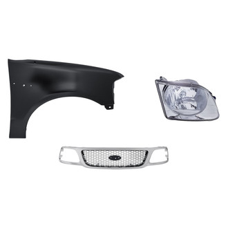 Replacement - 3-Piece Kit (Passenger Side Headlight, Grille, Front Passenger Side Fender) (Standard Line)