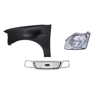 Replacement - 3-Piece Kit (Driver Side Headlight, Grille, Front Driver Side Fender) (Standard Line)