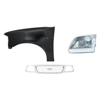 Replacement - 3-Piece Kit (Driver Side Headlight, Grille, Front Driver Side Fender) (Standard Line)