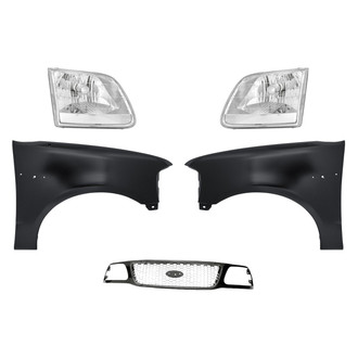 Replacement - 5-Piece Kit (Driver and Passenger Side Headlights, Grille, Driver and Passenger Side Fenders) (Standard Line)