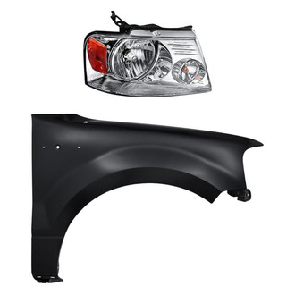 Replacement - 2-Piece Kit (Passenger Side Headlight, Front Passenger Side Fender) (Standard Line)