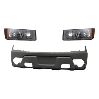 Replacement - 3-Piece Kit (Driver and Passenger Side Headlights, Front Bumper Cover) (Standard Line)