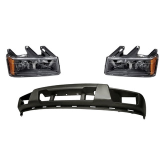 Replacement - 3-Piece Kit (Driver and Passenger Side Headlights, Front Lower Bumper Cover) (Standard Line)