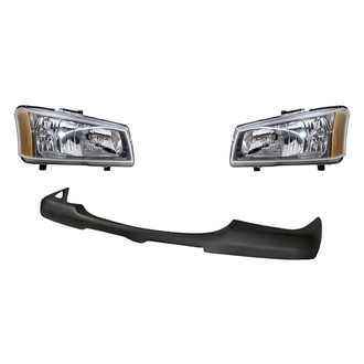 Replacement - 3-Piece Kit (Driver and Passenger Side Headlights, Front Upper Bumper Cover)