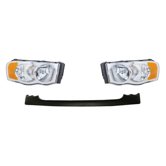 Replacement - 3-Piece Kit (Driver and Passenger Side Headlights, Front Upper Bumper Cover) (Standard Line)
