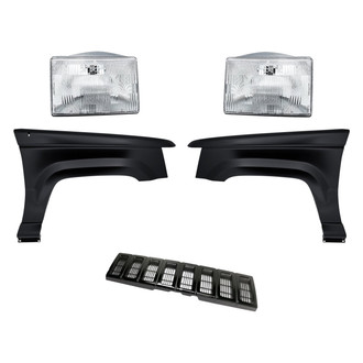 Replacement - 5-Piece Kit (Driver and Passenger Side Headlights, Grille, Driver and Passenger Side Fenders) (Standard Line)
