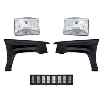 Replacement - 5-Piece Kit (Driver and Passenger Side Headlights, Grille, Driver and Passenger Side Fenders) (Standard Line)
