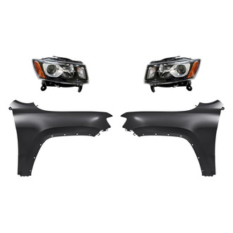 Replacement - 4-Piece Kit (Driver and Passenger Side Headlights, Driver and Passenger Side Fenders) (Standard Line)