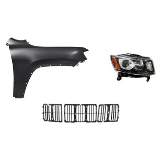 Replacement - 3-Piece Kit (Passenger Side Headlight, Grille, Front Passenger Side Fender) (Standard Line)