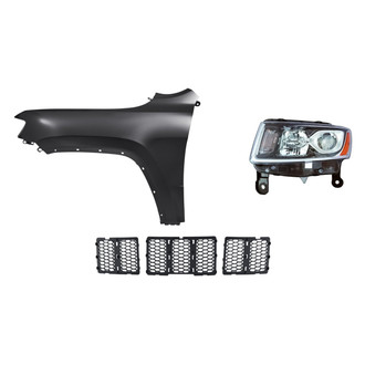 Replacement - 3-Piece Kit (Driver Side Headlight, Grille Insert, Front Driver Side Fender) (CAPA Certified)