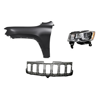 Replacement - 3-Piece Kit (Driver Side Headlight, Grille Reinforcement, Front Driver Side Fender) (Standard Line)