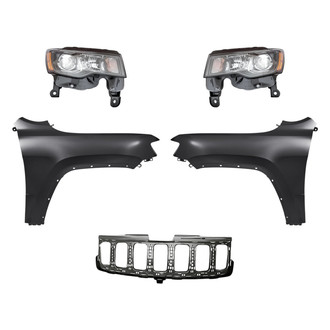 Replacement - 5-Piece Kit (Driver and Passenger Side Headlights, Grille Reinforcement, Driver and Passenger Side Fenders) (Standard Line)