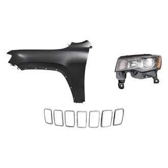 Replacement - 3-Piece Kit (Driver Side Headlight, Grille Molding, Front Driver Side Fender) (CAPA Certified)