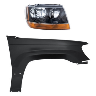 Replacement - 2-Piece Kit (Passenger Side Headlight, Front Passenger Side Fender) (Standard Line)