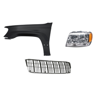 Replacement - 3-Piece Kit (Driver Side Headlight, Grille, Front Driver Side Fender) (CAPA Certified)