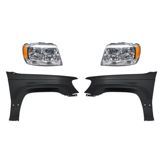 Replacement - 4-Piece Kit (Driver and Passenger Side Headlights, Driver and Passenger Side Fenders) (CAPA Certified)