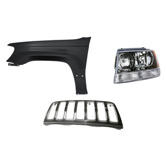 Replacement - 3-Piece Kit (Driver Side Headlight, Grille, Front Driver Side Fender) (Standard Line)