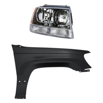 Replacement - 2-Piece Kit (Passenger Side Headlight, Front Passenger Side Fender) (Standard Line)