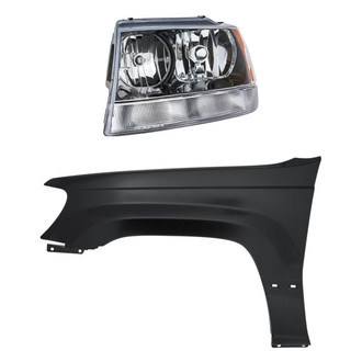 Replacement - 2-Piece Kit (Driver Side Headlight, Front Driver Side Fender) (CAPA Certified)