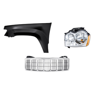 Replacement - 3-Piece Kit (Driver Side Headlight, Grille, Front Driver Side Fender)