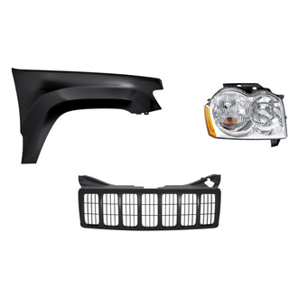 Replacement - 3-Piece Kit (Passenger Side Headlight, Grille, Front Passenger Side Fender) (Standard Line)