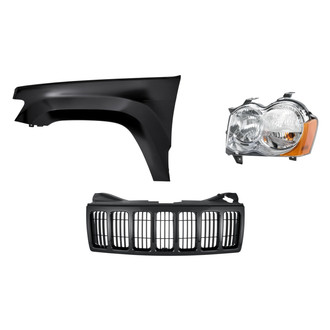 Replacement - 3-Piece Kit (Driver Side Headlight, Grille, Front Driver Side Fender)